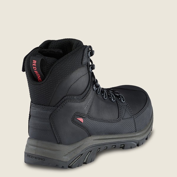 Red Wing Safety Boots Black - Mens Trades - 6-inch Side-zip Waterproof Toe - 7028-EGVIW